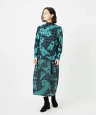 NHHAE11360 GIANNI LO GIUDICE(小さいサイズ)(メゾン ドゥ サンク) [日本製]ウール混ビエライタリアプリントスカート ブルー系