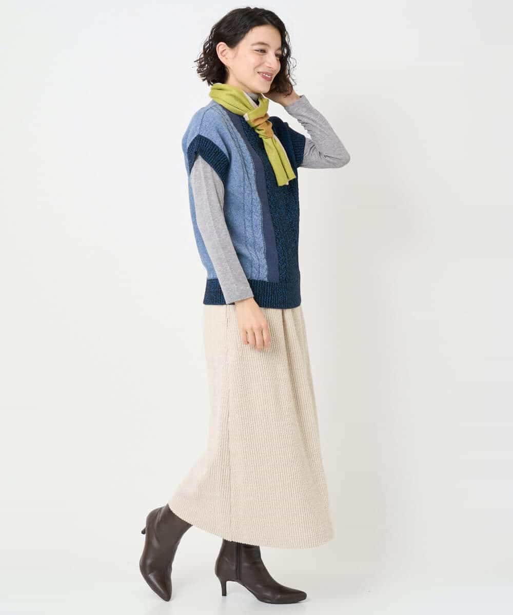 NHHAE20330 GIANNI LO GIUDICE(小さいサイズ)(メゾン ドゥ サンク) [セットアップ対応]コットンスラブインレースカート ベージュ
