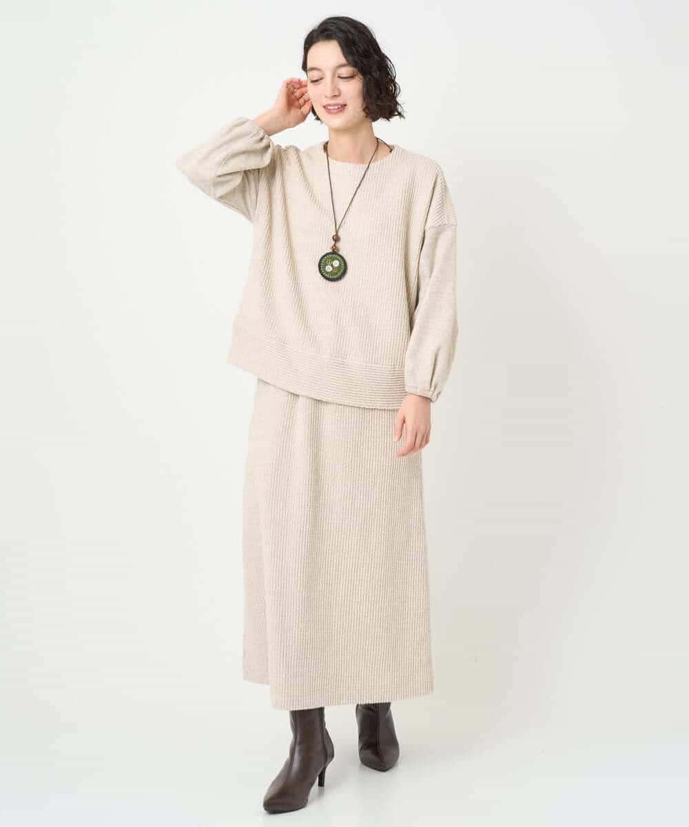NHHAE20330 GIANNI LO GIUDICE(小さいサイズ)(メゾン ドゥ サンク) [セットアップ対応]コットンスラブインレースカート ベージュ