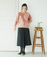 NHHAE21290 GIANNI LO GIUDICE(小さいサイズ)(メゾン ドゥ サンク) レーヨン混ストレッチチェックスカート オフベージュ