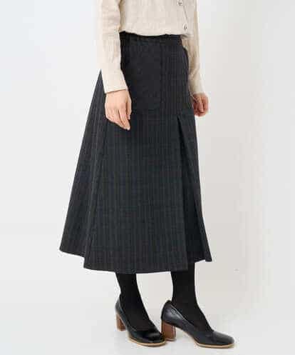 NHHAE21290 GIANNI LO GIUDICE(小さいサイズ) レーヨン混ストレッチチェックスカート