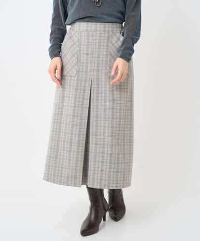 NHHAE21290 GIANNI LO GIUDICE(小さいサイズ) レーヨン混ストレッチチェックスカート