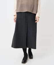 NHHAE21290 GIANNI LO GIUDICE(小さいサイズ)(メゾン ドゥ サンク) レーヨン混ストレッチチェックスカート オフベージュ