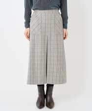 NHHAE21290 GIANNI LO GIUDICE(小さいサイズ)(メゾン ドゥ サンク) レーヨン混ストレッチチェックスカート オフベージュ