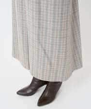 NHHAE21290 GIANNI LO GIUDICE(小さいサイズ)(メゾン ドゥ サンク) レーヨン混ストレッチチェックスカート オフベージュ