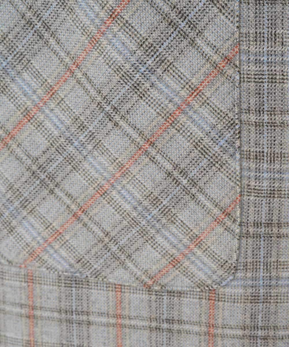 NHHAE21290 GIANNI LO GIUDICE(小さいサイズ)(メゾン ドゥ サンク) レーヨン混ストレッチチェックスカート オフベージュ