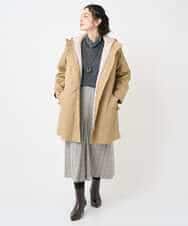 NHHAE21290 GIANNI LO GIUDICE(小さいサイズ)(メゾン ドゥ サンク) レーヨン混ストレッチチェックスカート オフベージュ