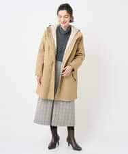 NHHAE21290 GIANNI LO GIUDICE(小さいサイズ)(メゾン ドゥ サンク) レーヨン混ストレッチチェックスカート オフベージュ