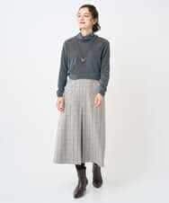 NHHAE21290 GIANNI LO GIUDICE(小さいサイズ)(メゾン ドゥ サンク) レーヨン混ストレッチチェックスカート オフベージュ
