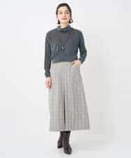 NHHAE21290 GIANNI LO GIUDICE(小さいサイズ)(メゾン ドゥ サンク) レーヨン混ストレッチチェックスカート オフベージュ