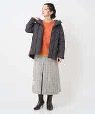 NHHAE21290 GIANNI LO GIUDICE(小さいサイズ)(メゾン ドゥ サンク) レーヨン混ストレッチチェックスカート オフベージュ
