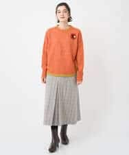 NHHAE21290 GIANNI LO GIUDICE(小さいサイズ)(メゾン ドゥ サンク) レーヨン混ストレッチチェックスカート オフベージュ