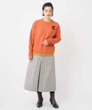 NHHAE21290 GIANNI LO GIUDICE(小さいサイズ)(メゾン ドゥ サンク) レーヨン混ストレッチチェックスカート オフベージュ