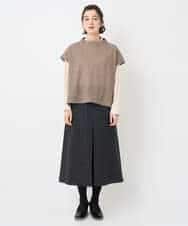 NHHAE21290 GIANNI LO GIUDICE(小さいサイズ)(メゾン ドゥ サンク) レーヨン混ストレッチチェックスカート オフベージュ
