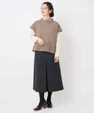 NHHAE21290 GIANNI LO GIUDICE(小さいサイズ)(メゾン ドゥ サンク) レーヨン混ストレッチチェックスカート オフベージュ
