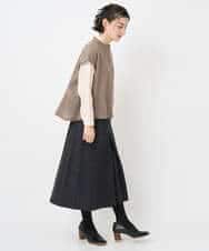 NHHAE21290 GIANNI LO GIUDICE(小さいサイズ)(メゾン ドゥ サンク) レーヨン混ストレッチチェックスカート オフベージュ