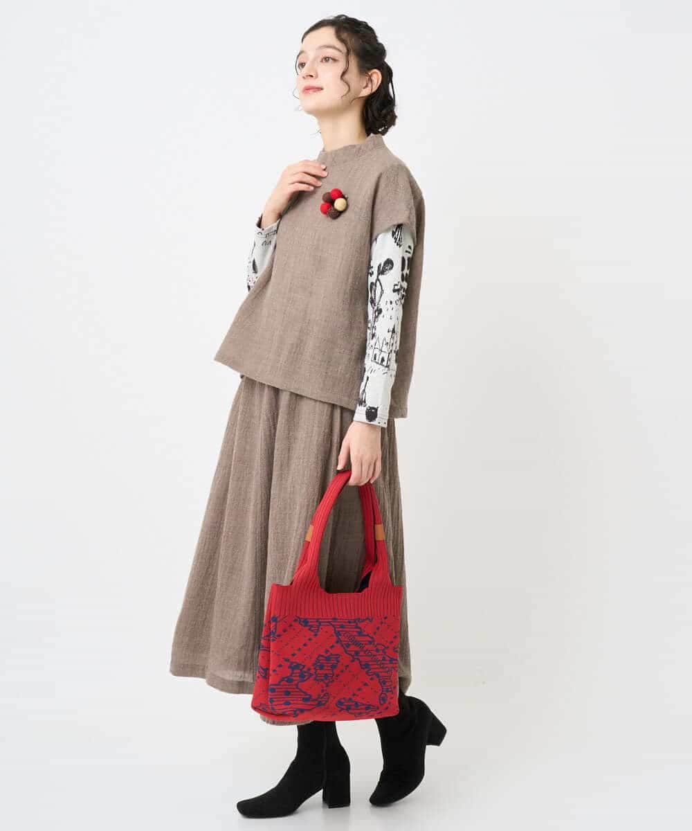 NHHAE36330 GIANNI LO GIUDICE(小さいサイズ)(メゾン ドゥ サンク) [セットアップ対応]リファインガーゼスカート ベージュ