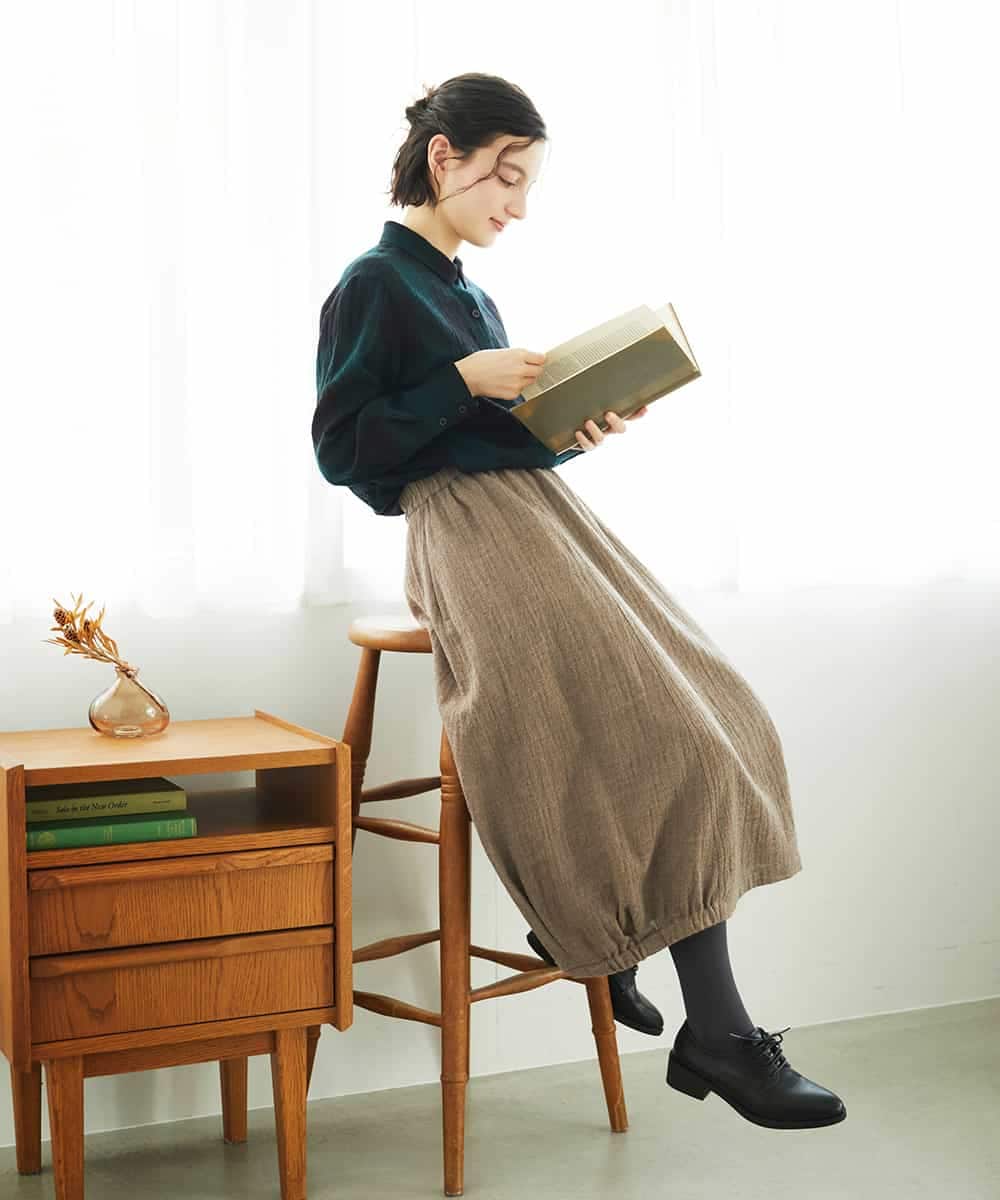 NHHAE36330 GIANNI LO GIUDICE(小さいサイズ)(メゾン ドゥ サンク) [セットアップ対応]リファインガーゼスカート ベージュ