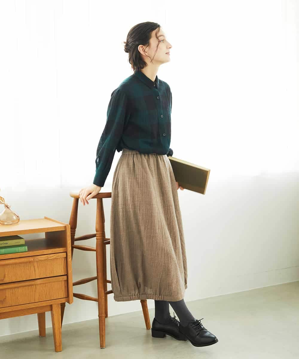 NHHAE36330 GIANNI LO GIUDICE(小さいサイズ)(メゾン ドゥ サンク) [セットアップ対応]リファインガーゼスカート ベージュ