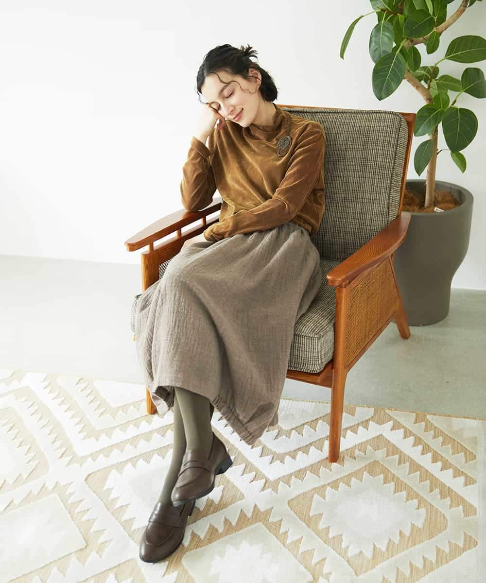 NHHAE36330 GIANNI LO GIUDICE(小さいサイズ)(メゾン ドゥ サンク) [セットアップ対応]リファインガーゼスカート ベージュ