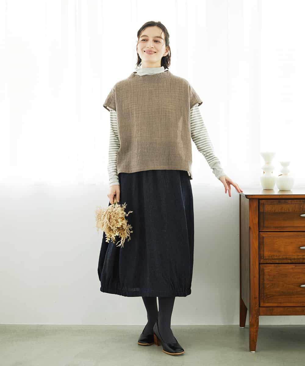 NHHAE36330 GIANNI LO GIUDICE(小さいサイズ)(メゾン ドゥ サンク) [セットアップ対応]リファインガーゼスカート ベージュ