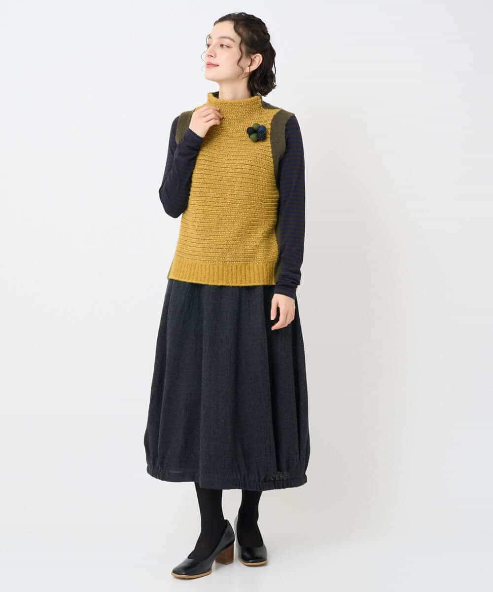 NHHAE36330 GIANNI LO GIUDICE(小さいサイズ)(メゾン ドゥ サンク) [セットアップ対応]リファインガーゼスカート ベージュ