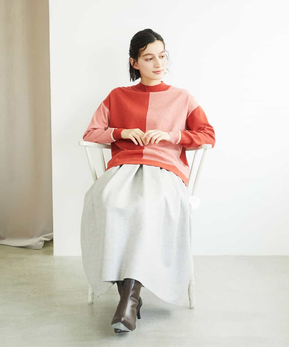 NHHAF85290 GIANNI LO GIUDICE(小さいサイズ)(メゾン ドゥ サンク) ウォッシャブルツイードスカート ベージュ系