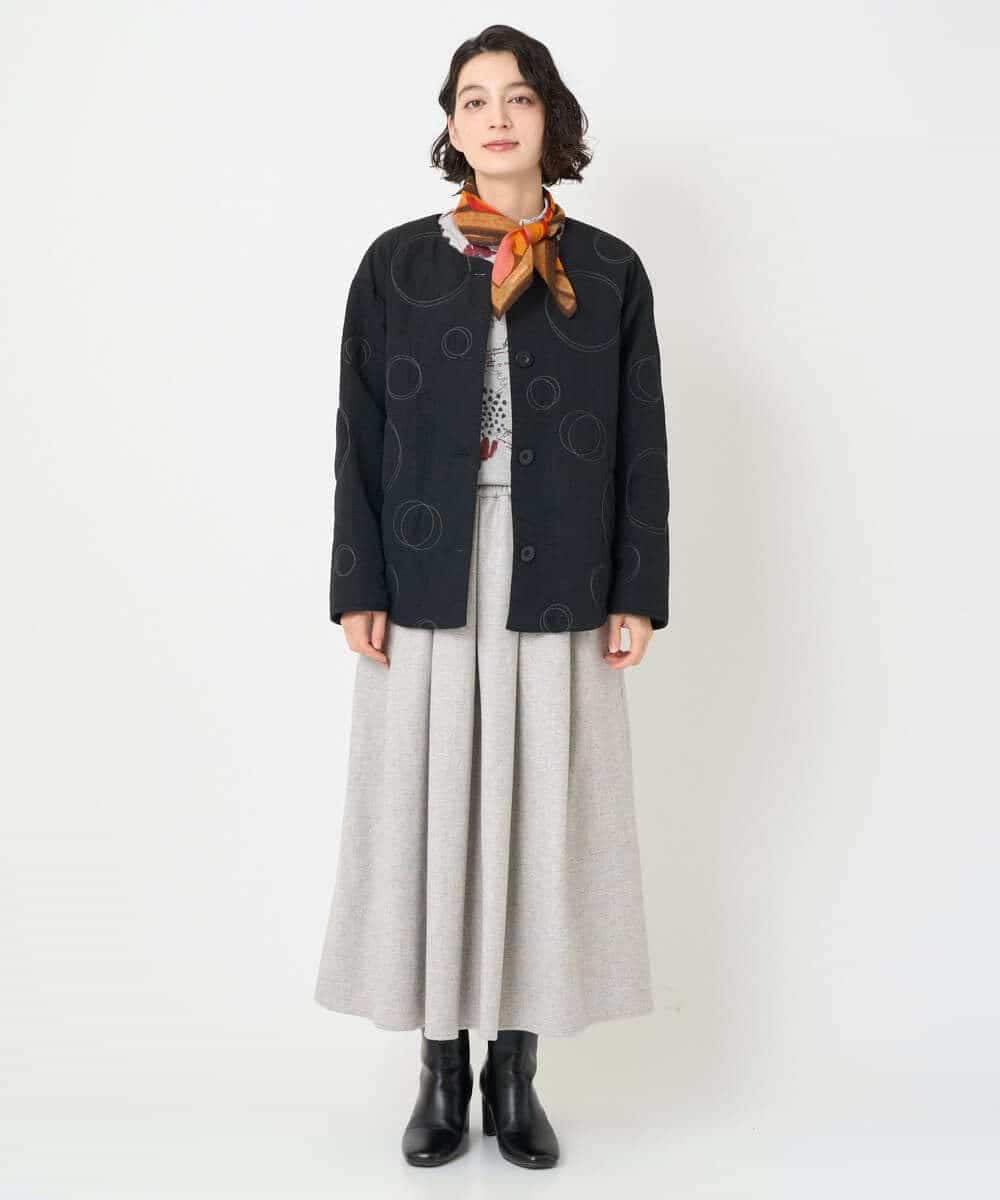 NHHAF85290 GIANNI LO GIUDICE(小さいサイズ)(メゾン ドゥ サンク) ウォッシャブルツイードスカート ベージュ系