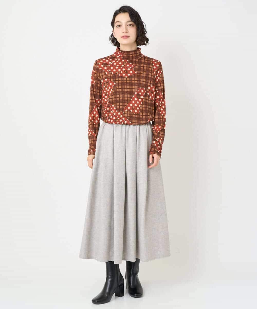 NHHAF85290 GIANNI LO GIUDICE(小さいサイズ)(メゾン ドゥ サンク) ウォッシャブルツイードスカート ベージュ系