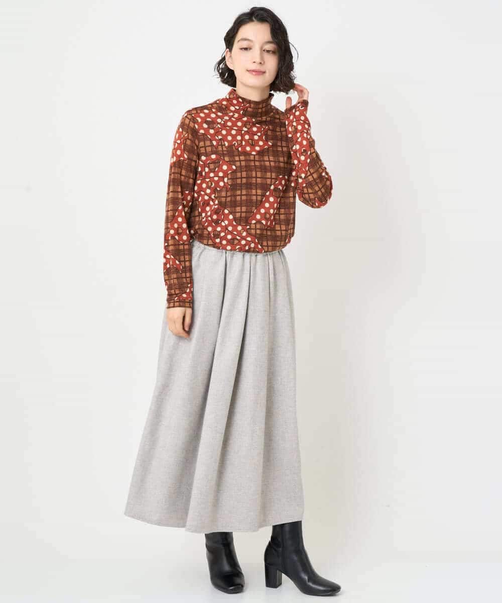 NHHAF85290 GIANNI LO GIUDICE(小さいサイズ)(メゾン ドゥ サンク) ウォッシャブルツイードスカート ベージュ系