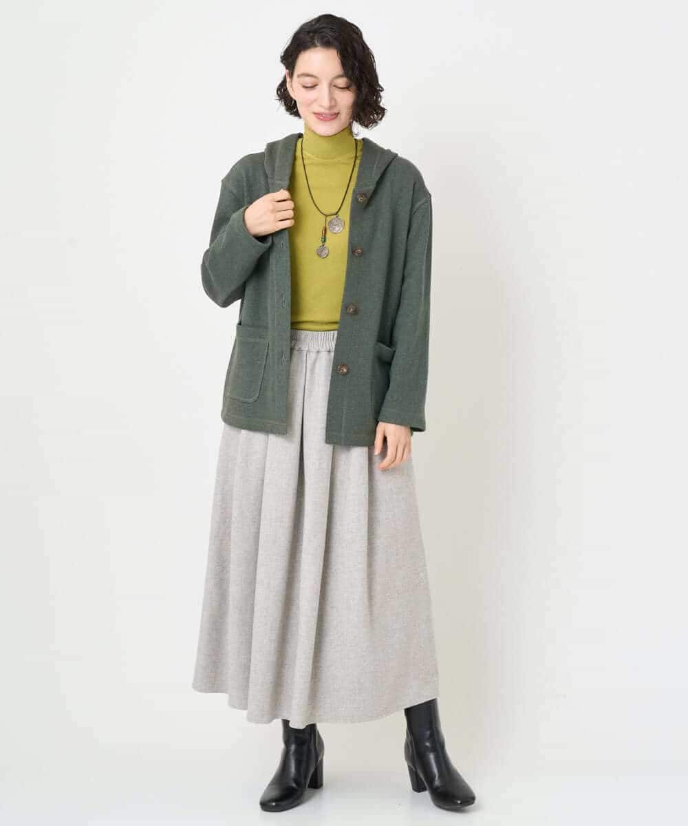 NHHAF85290 GIANNI LO GIUDICE(小さいサイズ)(メゾン ドゥ サンク) ウォッシャブルツイードスカート ベージュ系