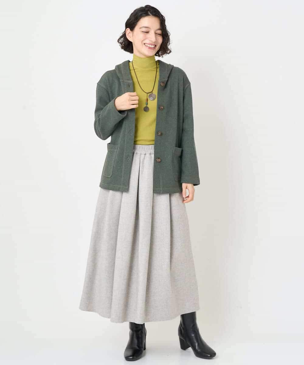 NHHAF85290 GIANNI LO GIUDICE(小さいサイズ)(メゾン ドゥ サンク) ウォッシャブルツイードスカート ベージュ系