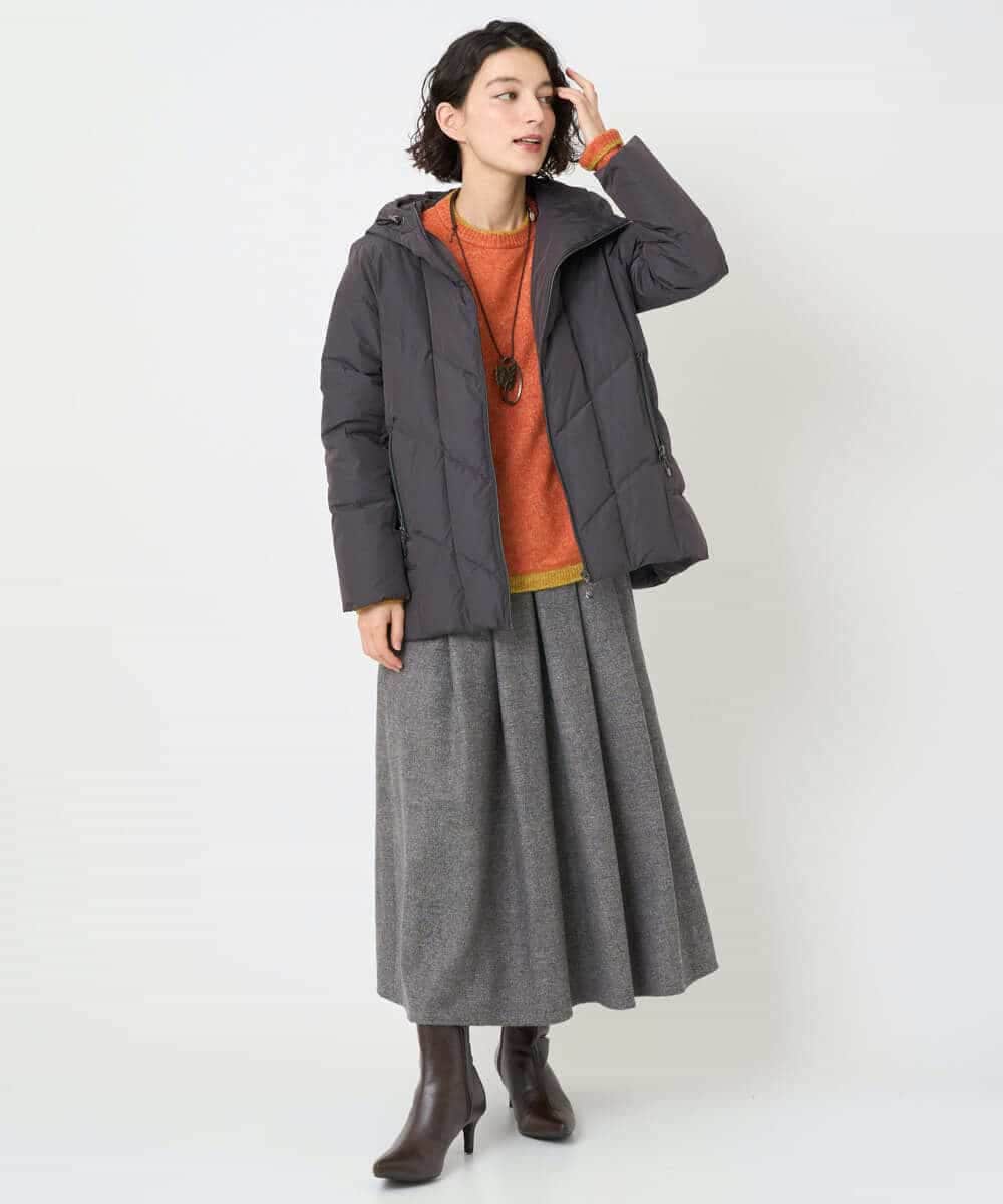 NHHAF85290 GIANNI LO GIUDICE(小さいサイズ)(メゾン ドゥ サンク) ウォッシャブルツイードスカート ベージュ系