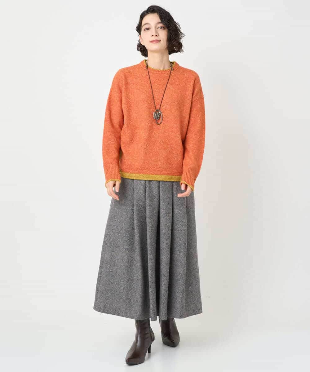 NHHAF85290 GIANNI LO GIUDICE(小さいサイズ)(メゾン ドゥ サンク) ウォッシャブルツイードスカート ベージュ系