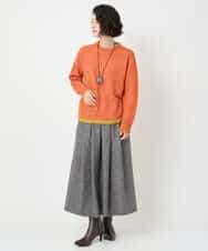 NHHAF85290 GIANNI LO GIUDICE(小さいサイズ)(メゾン ドゥ サンク) ウォッシャブルツイードスカート ベージュ系