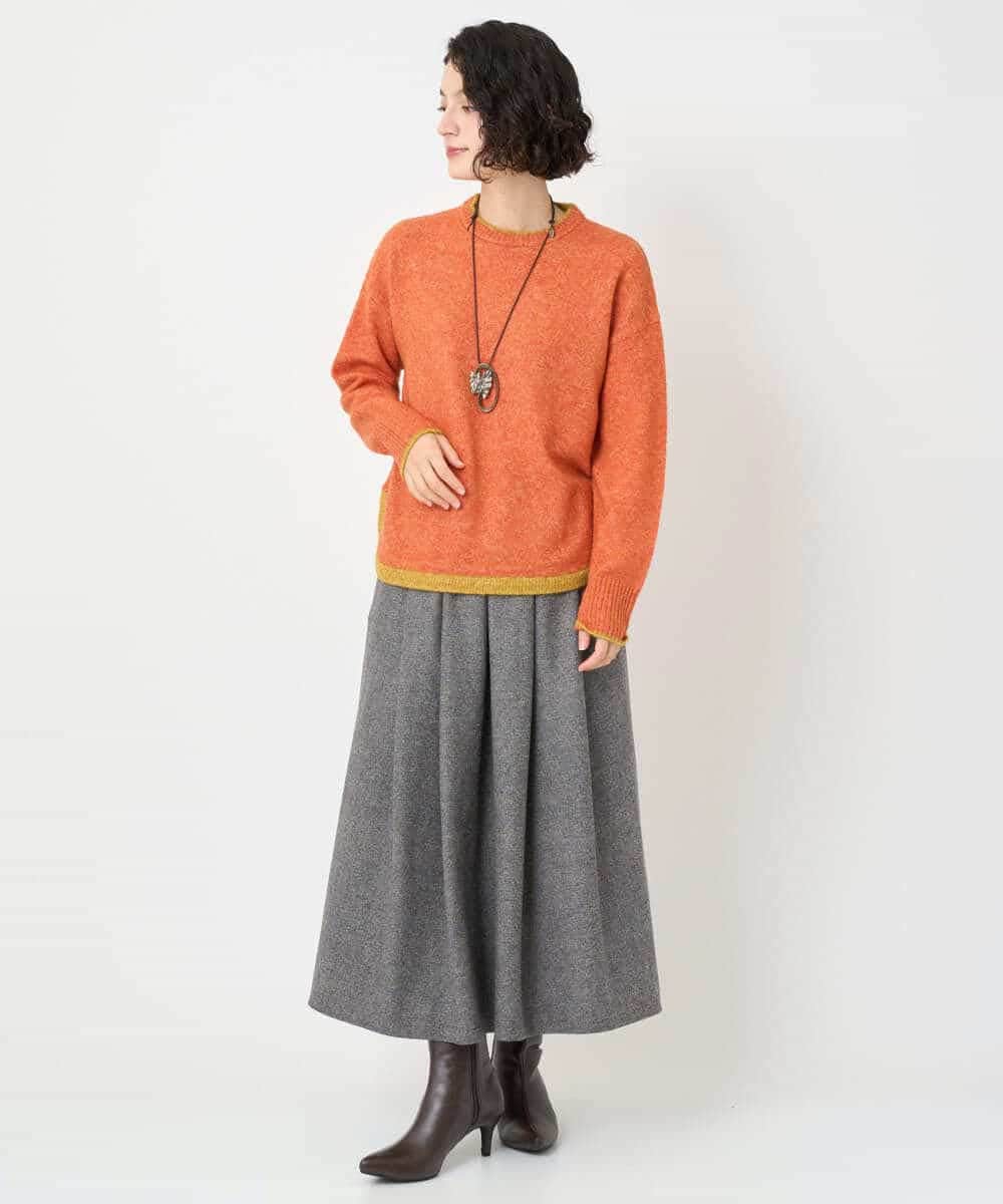 NHHAF85290 GIANNI LO GIUDICE(小さいサイズ)(メゾン ドゥ サンク) ウォッシャブルツイードスカート ベージュ系