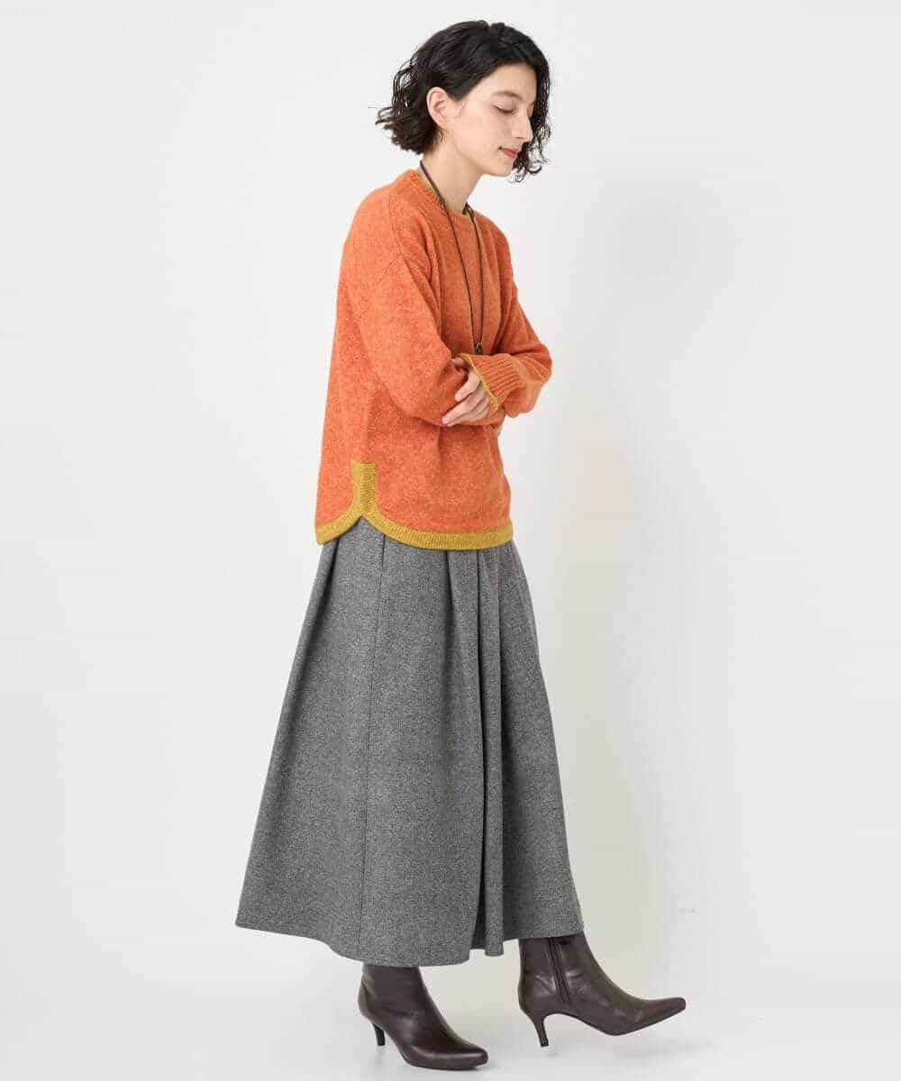 NHHAF85290 GIANNI LO GIUDICE(小さいサイズ)(メゾン ドゥ サンク) ウォッシャブルツイードスカート ベージュ系