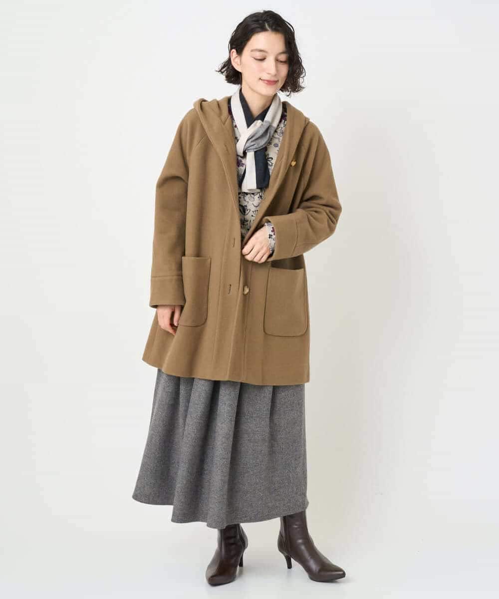 NHHAF85290 GIANNI LO GIUDICE(小さいサイズ)(メゾン ドゥ サンク) ウォッシャブルツイードスカート ベージュ系