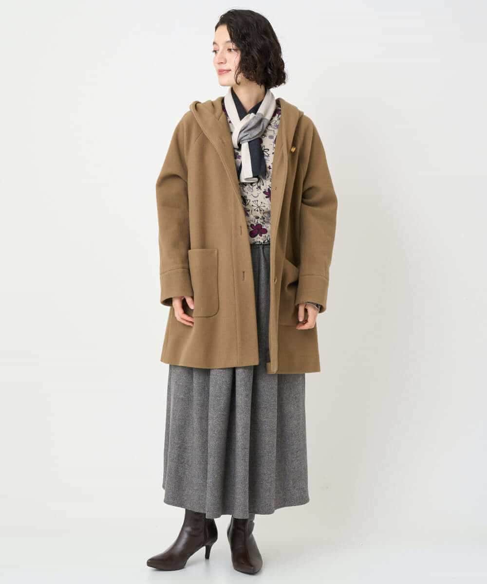 NHHAF85290 GIANNI LO GIUDICE(小さいサイズ)(メゾン ドゥ サンク) ウォッシャブルツイードスカート ベージュ系