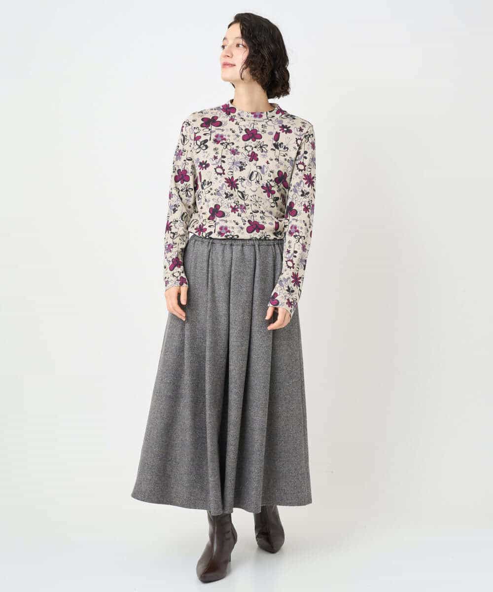 NHHAF85290 GIANNI LO GIUDICE(小さいサイズ)(メゾン ドゥ サンク) ウォッシャブルツイードスカート ベージュ系