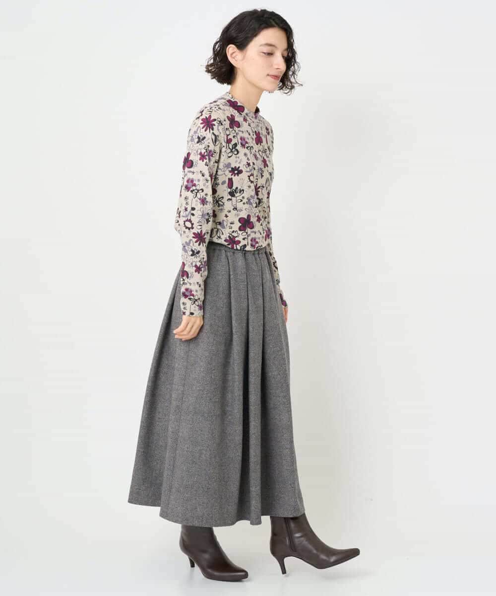 NHHAF85290 GIANNI LO GIUDICE(小さいサイズ)(メゾン ドゥ サンク) ウォッシャブルツイードスカート ベージュ系