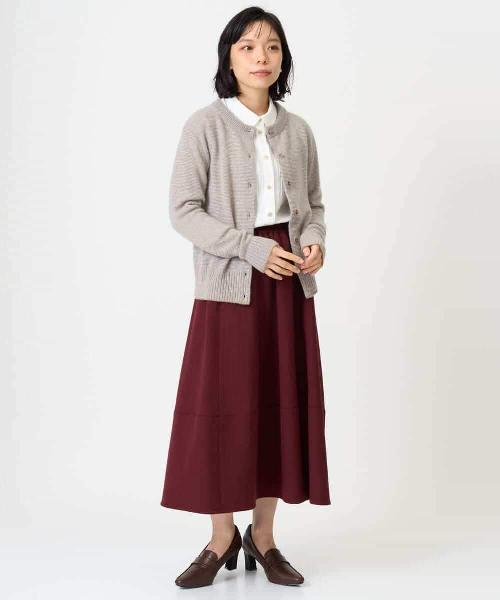NHHAH36270 GIANNI LO GIUDICE(小さいサイズ)(メゾン ドゥ サンク) [日本製]2WAYツイル裏起毛スカート ベージュ