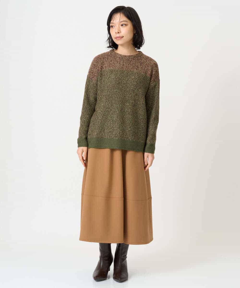 NHHAH36270 GIANNI LO GIUDICE(小さいサイズ)(メゾン ドゥ サンク) [日本製]2WAYツイル裏起毛スカート ベージュ