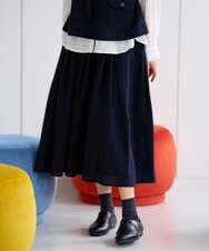NHHAH46330 GIANNI LO GIUDICE(小さいサイズ)(メゾン ドゥ サンク) [セットアップ対応]ウールリファインガーゼスカート ネイビー