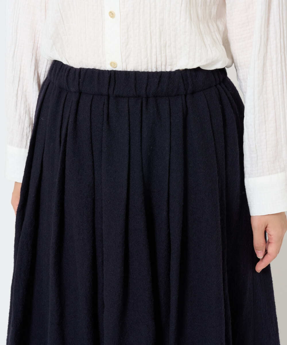 NHHAH46330 GIANNI LO GIUDICE(小さいサイズ)(メゾン ドゥ サンク) [セットアップ対応]ウールリファインガーゼスカート ネイビー
