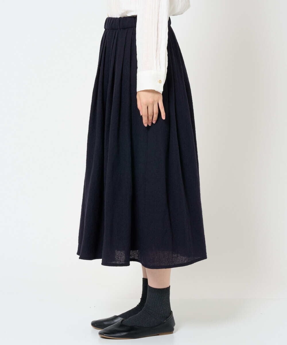 NHHAH46330 GIANNI LO GIUDICE(小さいサイズ)(メゾン ドゥ サンク) [セットアップ対応]ウールリファインガーゼスカート ネイビー