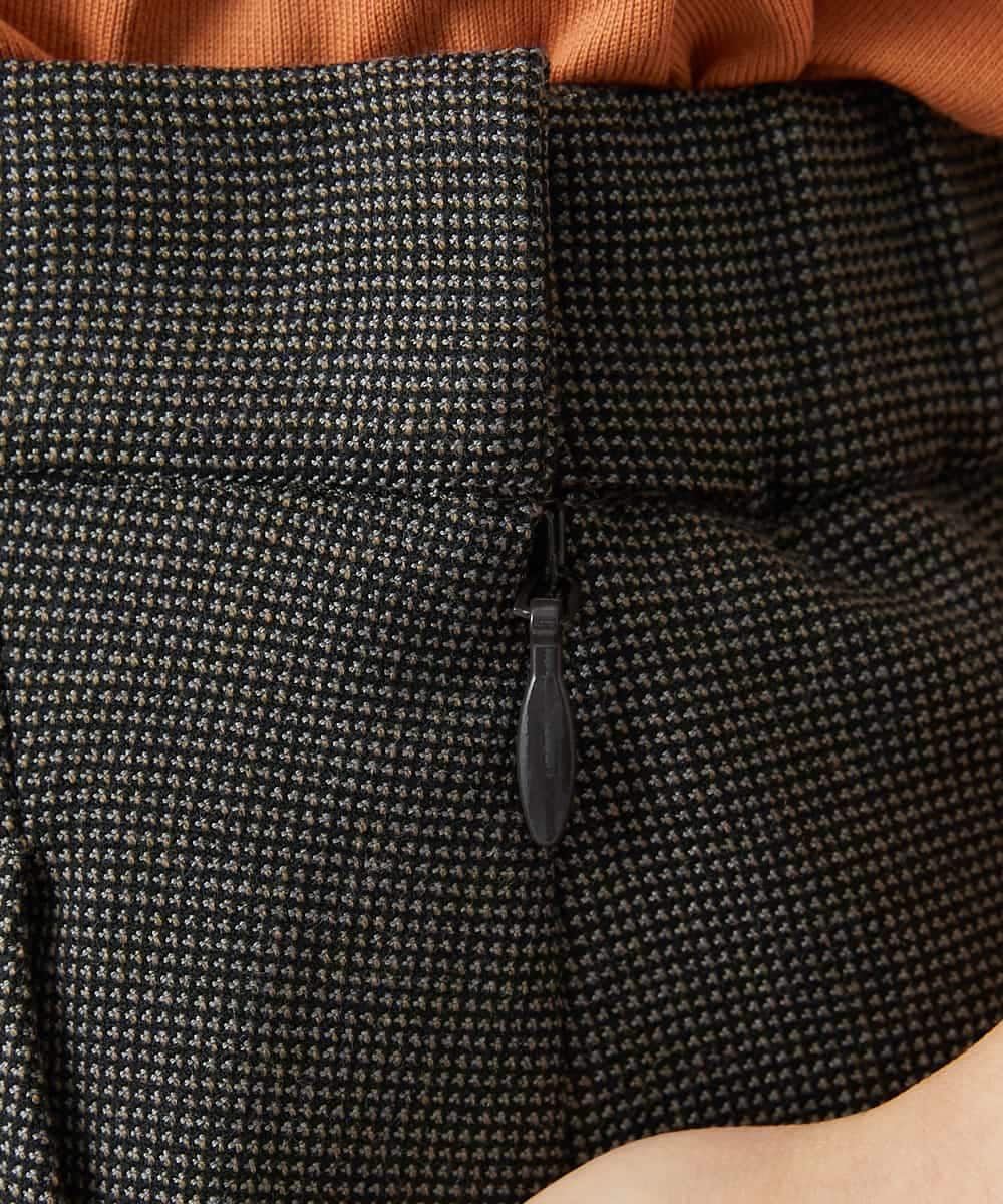 NHHAI85270 GIANNI LO GIUDICE(小さいサイズ)(メゾン ドゥ サンク) アウトファーストタックフレア スカート（ピンヘッド柄） ブラウン