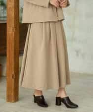 NHHAI86290 GIANNI LO GIUDICE(小さいサイズ)(メゾン ドゥ サンク) [セットアップ対応]タックフレアースカート ベージュ