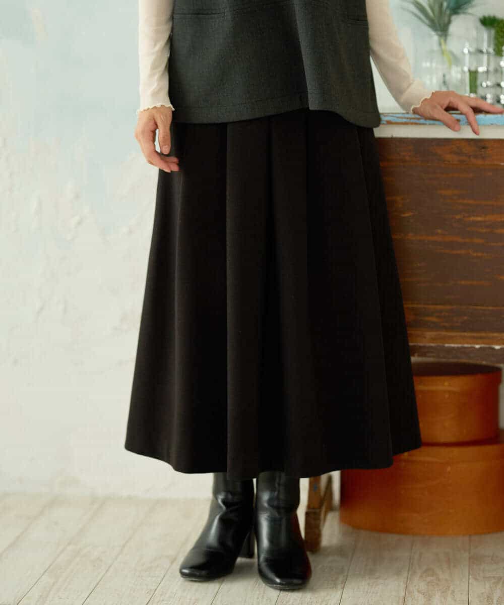 NHHAI86290 GIANNI LO GIUDICE(小さいサイズ)(メゾン ドゥ サンク) [セットアップ対応]タックフレアースカート ベージュ