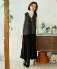 NHHAI86290 GIANNI LO GIUDICE(小さいサイズ)(メゾン ドゥ サンク) [セットアップ対応]タックフレアースカート ベージュ